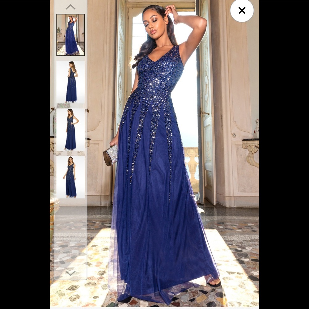 Quiz Sequined Embroidered Maxi Dress